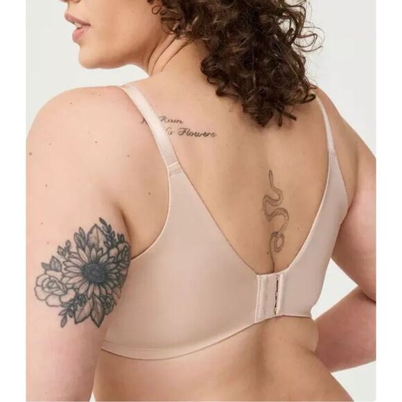 Torrid Curve Underwire Bra 44DDD Nude Beige Plunge Push-Up Convertible Strap - Picture 3 of 16